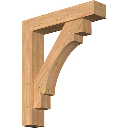 Merced Block Smooth Bracket W/ Offset Brace, Western Red Cedar, 7 1/2W X 38D X 44H